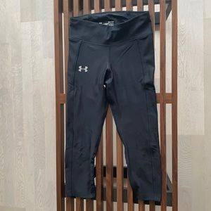 Under Armour Cropped Legging, Black, Size Small